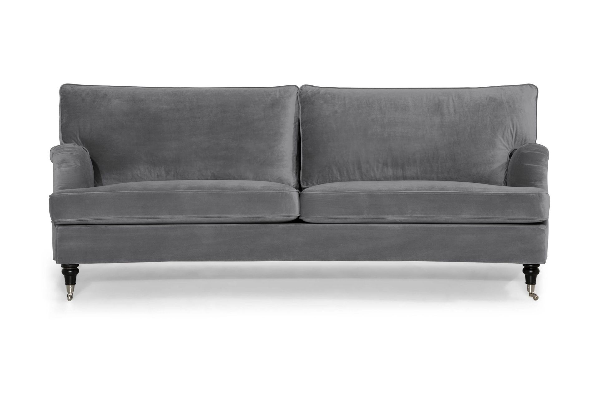 Howard-sofa uten divan og sjeselong Bloomington Howard Classic fløyelssofa 3,5-seter Vera 2, Grå velur -