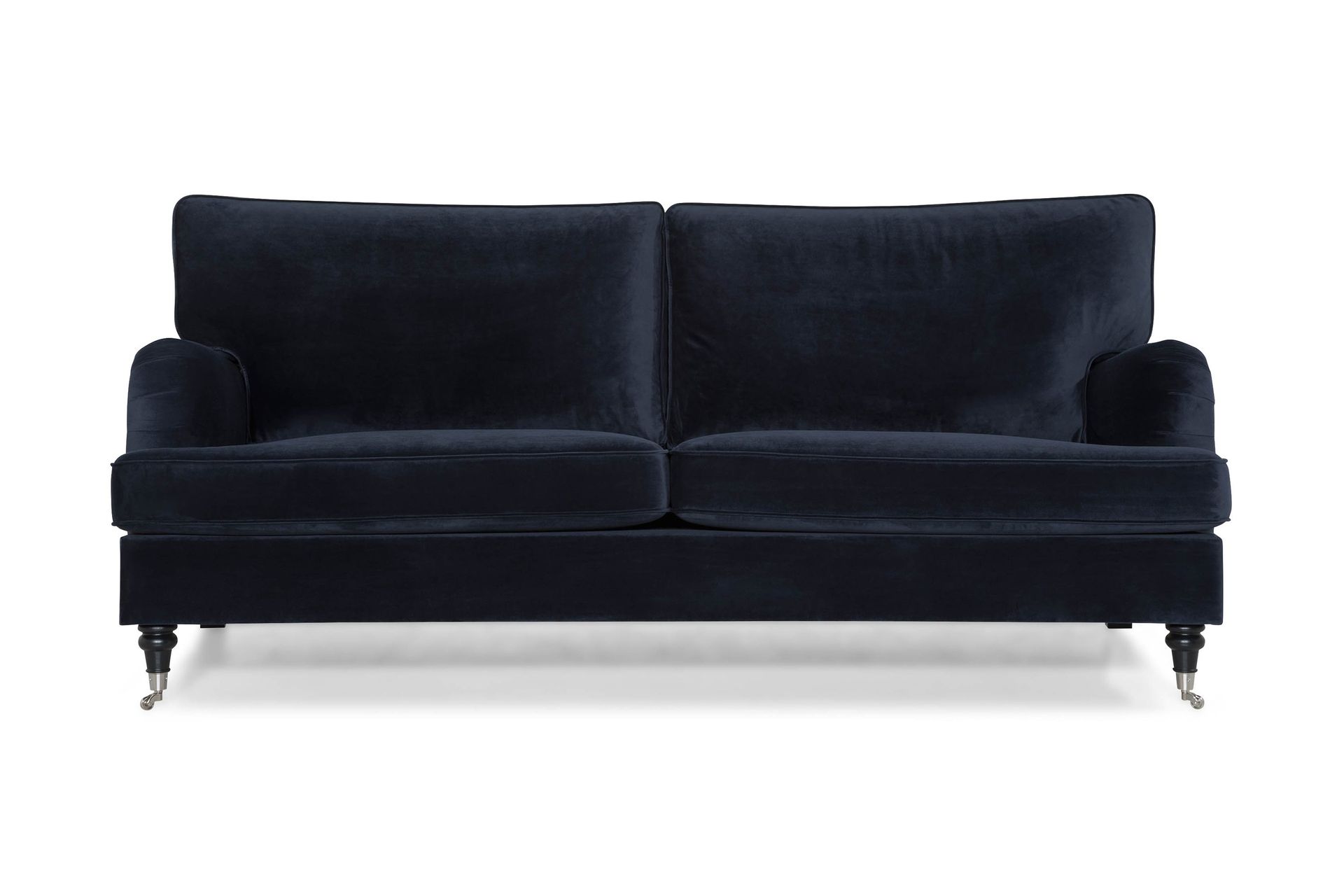 Howard-sofa uten divan og sjeselong Bloomington Howard Classic fløyelssofa 3,5-seter Vera 4, Blå fløyel -