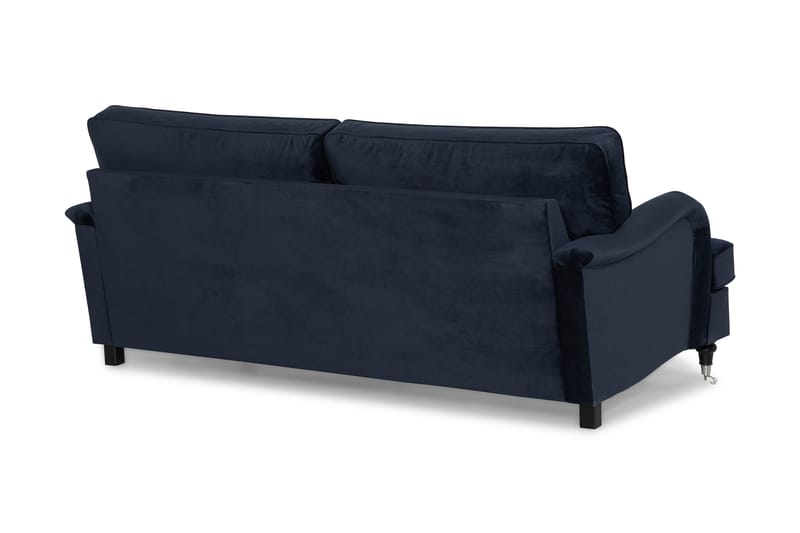 Howard-sofa uten divan og sjeselong Bloomington Howard Classic fløyelssofa 3,5-seter Vera 4, Blå fløyel - Møbler - Sofaer - Sofa 3 seter