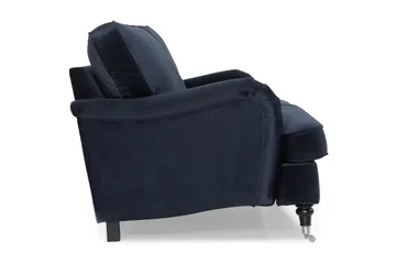 Howard-sofa uten divan og sjeselong Bloomington Howard Classic fløyelssofa 3,5-seter Vera 4, Blå fløyel - Møbler - Sofaer - Sofa 3 seter