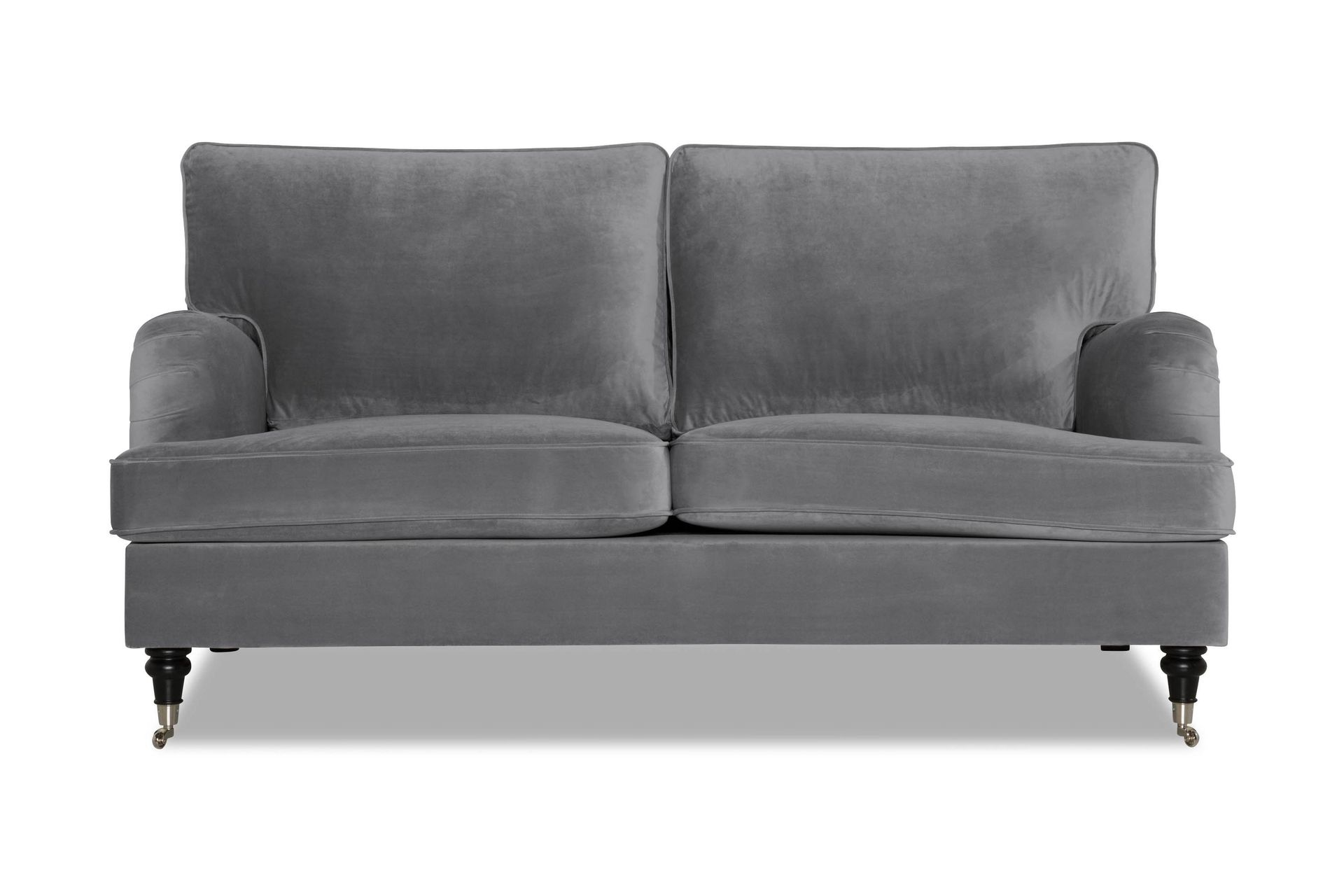 Howard-sofa uten divan og sjeselong Bloomington Howard Classic fløyelssofa 3-seter Vera 2, Grå velur -