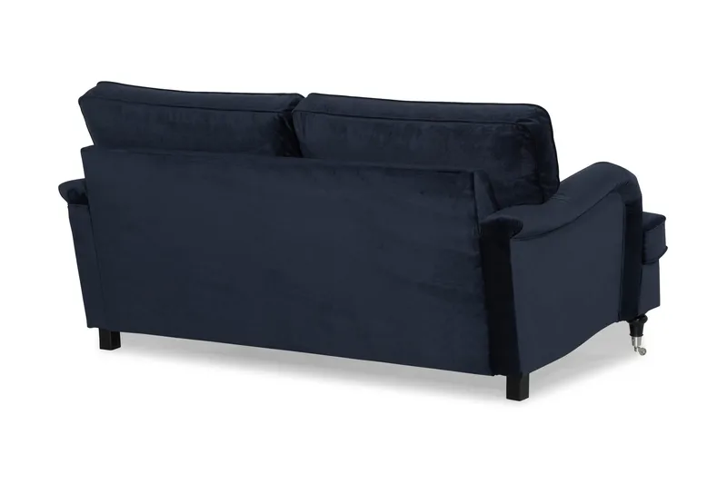 Howard-sofa uten divan og sjeselong Bloomington Howard Classic fløyelssofa 3-seter Vera 4, Blå fløyel - Møbler - Sofaer - Sofa 3 seter