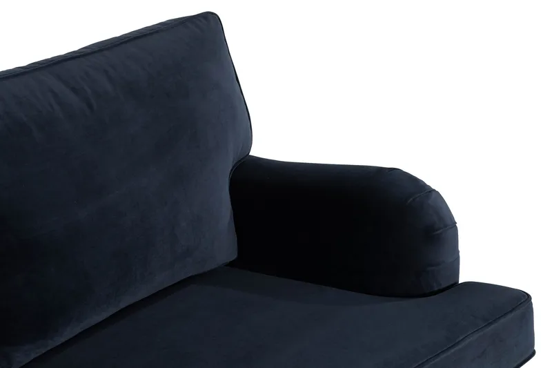 Howard-sofa uten divan og sjeselong Bloomington Howard Classic fløyelssofa 3-seter Vera 4, Blå fløyel - Møbler - Sofaer - Sofa 3 seter