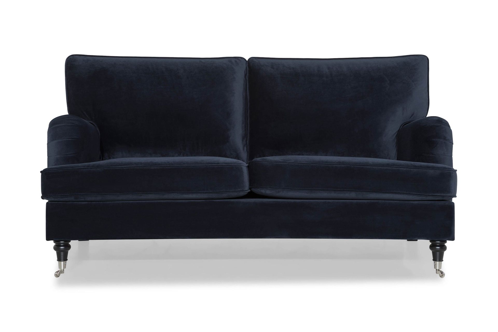 Howard-sofa uten divan og sjeselong Bloomington Howard Classic fløyelssofa 3-seter Vera 4, Blå fløyel -