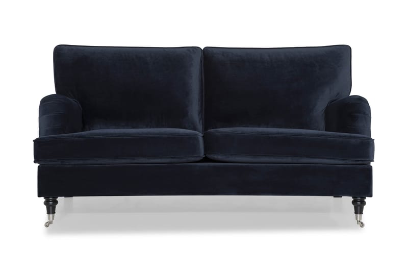 Howard-sofa uten divan og sjeselong Bloomington Howard Classic fløyelssofa 3-seter Vera 4, Blå fløyel