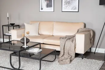 Johana 3-seter Fløyelssofa - Beige - Møbler - Sofaer - Fløyel sofaer