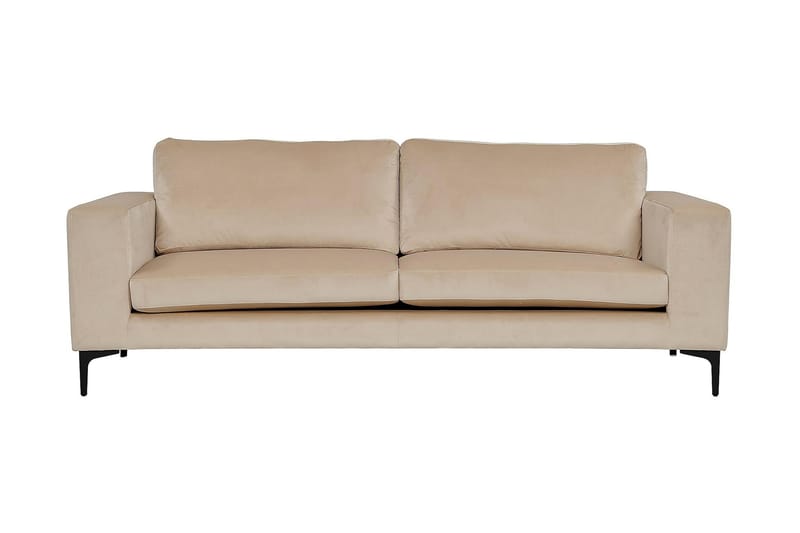 Johana 3-seter Fløyelssofa - Beige - Fløyel sofaer - Sofa 3 seter