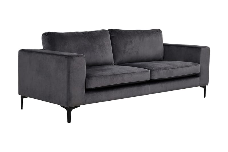 Johana 3-seter Fløyelssofa - Grå - Fløyel sofaer - Sofa 3 seter