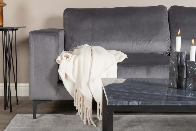 Johana 3-seter Fløyelssofa - Grå - Møbler - Sofaer - Fløyel sofaer