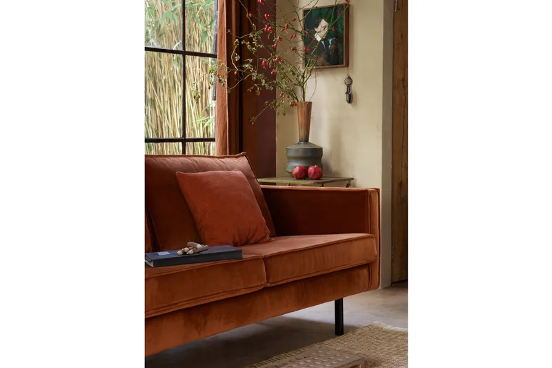 Lissbon 2,5-seters Fløyelssofa - Rust - Møbler - Sofaer - Fløyel sofaer