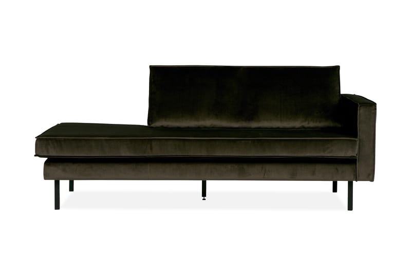 Lissbon 2-seter Høyre Daybed med Divan og Åpen Side i Fløyel, Grønn