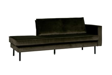Lissbon 2-seter Høyre Daybed med Divan og Åpen Side i Fløyel - Grønn - Møbler - Sofaer - Fløyel sofaer