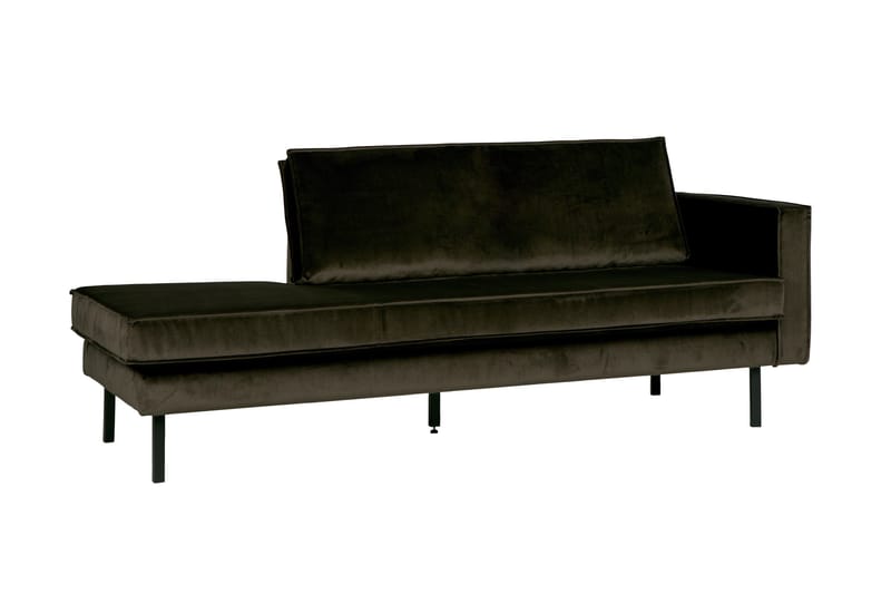 Lissbon 2-seter Høyre Daybed med Divan og Åpen Side i Fløyel - Grønn - Møbler - Sofaer - Fløyel sofaer