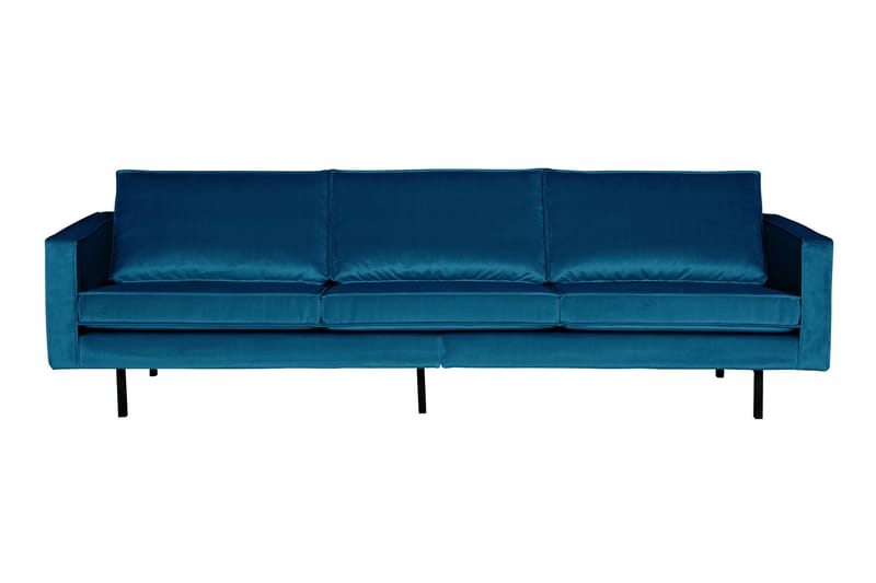 Lissbon 3-seters Fløyelssofa - Blå - Møbler - Sofaer - Fløyel sofaer