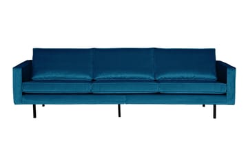 Lissbon 3-seters Fløyelssofa - Blå - Møbler - Sofaer - Fløyel sofaer