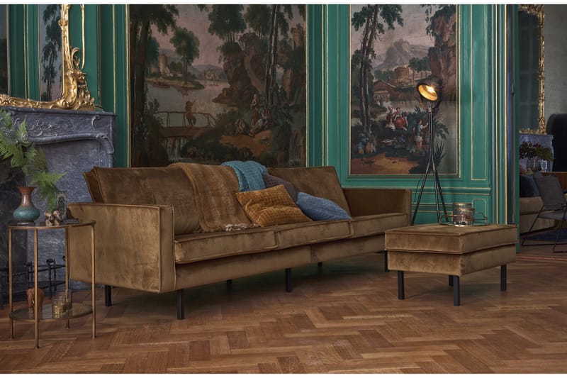 Lissbon 3-seters Fløyelssofa - Gul - Møbler - Sofaer - Fløyel sofaer