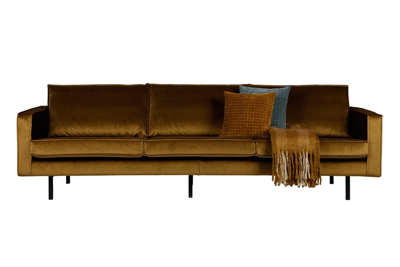 Lissbon 3-seters Fløyelssofa - Gul - Møbler - Sofaer - Fløyel sofaer
