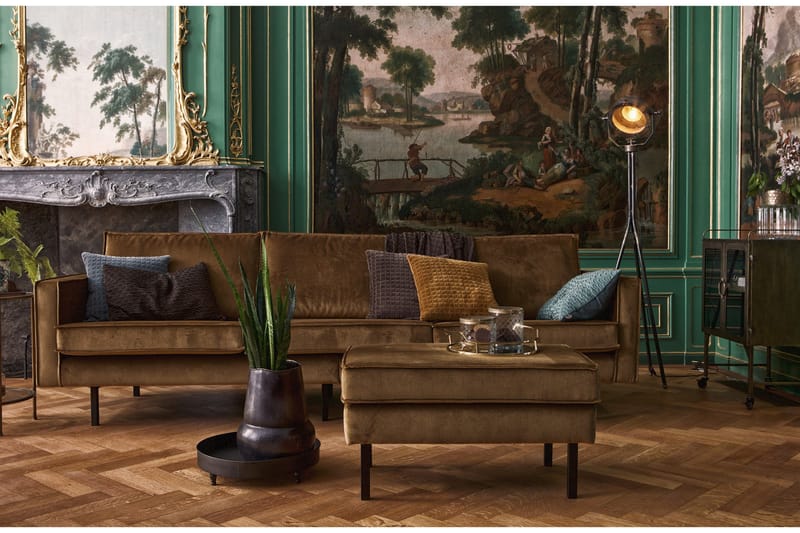 Lissbon 3-seters Fløyelssofa - Gul - Møbler - Sofaer - Fløyel sofaer