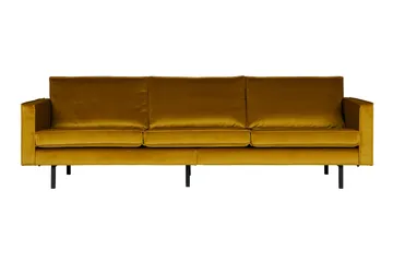 Lissbon 3-seters Fløyelssofa - Oker - Møbler - Sofaer - Fløyel sofaer