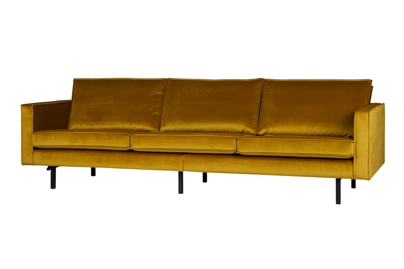 Lissbon 3-seters Fløyelssofa - Oker - Møbler - Sofaer - Fløyel sofaer