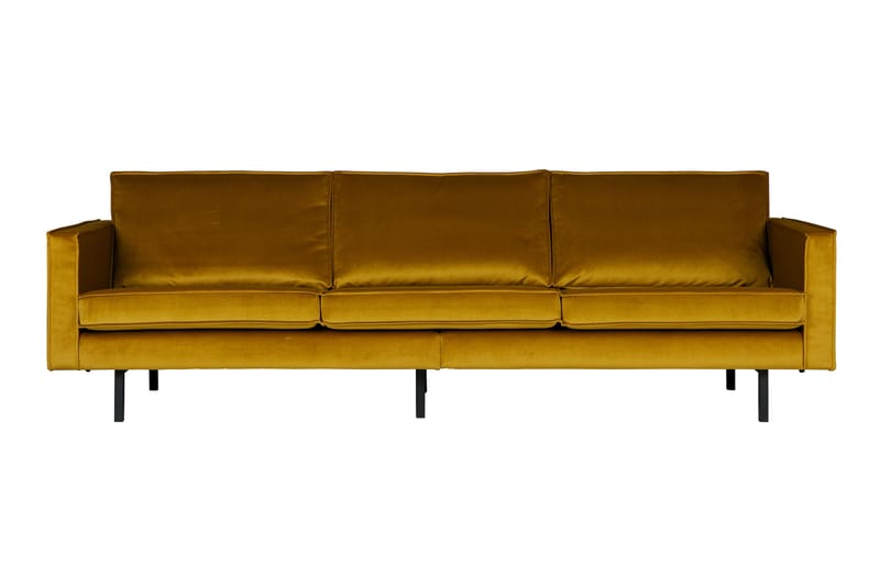 Lissbon 3-seters Fløyelssofa - Oker - Møbler - Sofaer - Fløyel sofaer
