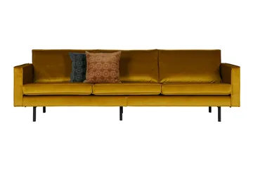 Lissbon 3-seters Fløyelssofa - Oker - Møbler - Sofaer - Fløyel sofaer