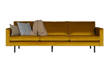 Lissbon 3-seters Fløyelssofa - Oker - Møbler - Sofaer - Fløyel sofaer