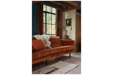 Lissbon 3-seters Fløyelssofa - Rust - Møbler - Sofaer - Fløyel sofaer