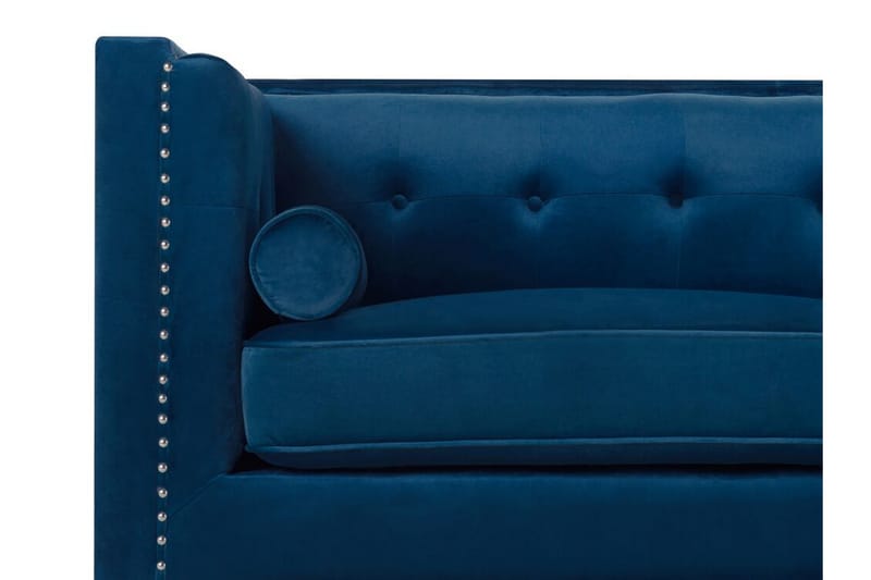 Llawhaden Sofa Fløyel - Blå - Fløyel sofaer - Sofa 3 seter