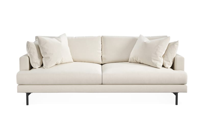 Menard 3-seters Dyp Fløyelssofa 225 cm bred - Kremhvit - Møbler - Sofaer - Fløyel sofaer