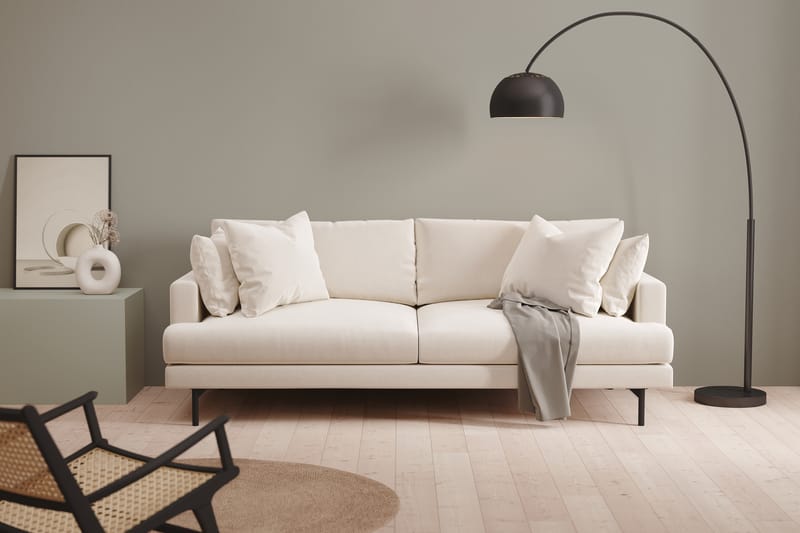 Menard 3-seters Dyp Fløyelssofa - Kremhvit - Møbler - Sofaer - Fløyel sofaer