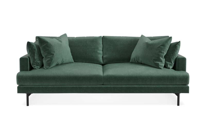 Menard 3-seters Fløyelssofa - Mørk grønn - Møbler - Sofaer - Fløyel sofaer