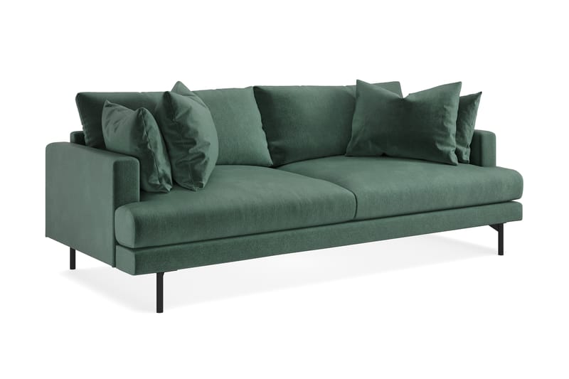 Menard 3-seters Fløyelssofa - Mørk grønn - Møbler - Sofaer - Fløyel sofaer