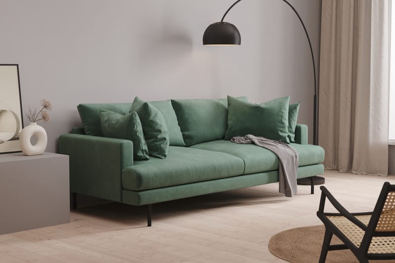 Menard 3-seters Fløyelssofa - Mørk grønn - Møbler - Sofaer - Fløyel sofaer