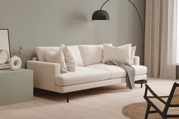 Menard 4-seters Dyp Fløyelssofa - Kremhvit - Møbler - Sofaer - Fløyel sofaer