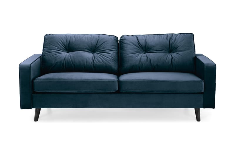 Monroe 3-seters Fløyelssofa - Blå - Møbler - Sofaer - Fløyel sofaer