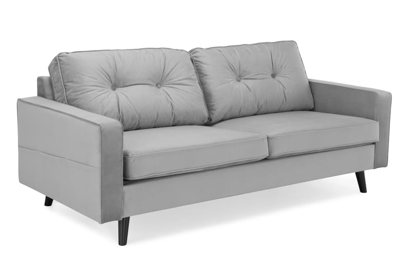 Monroe 3-seters Fløyelssofa - Lys grå - Møbler - Sofaer - Fløyel sofaer