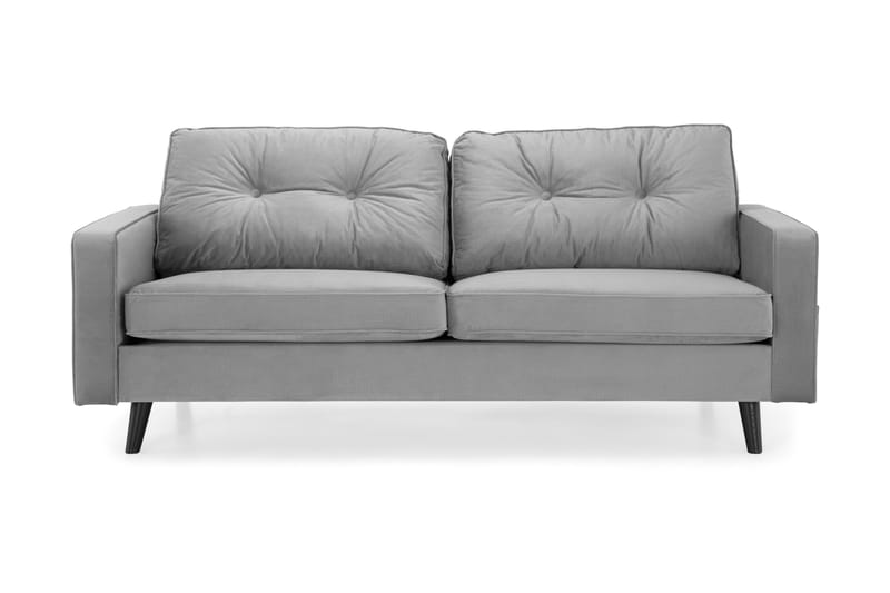 Monroe 3-seters Fløyelssofa - Lys grå - Møbler - Sofaer - Fløyel sofaer