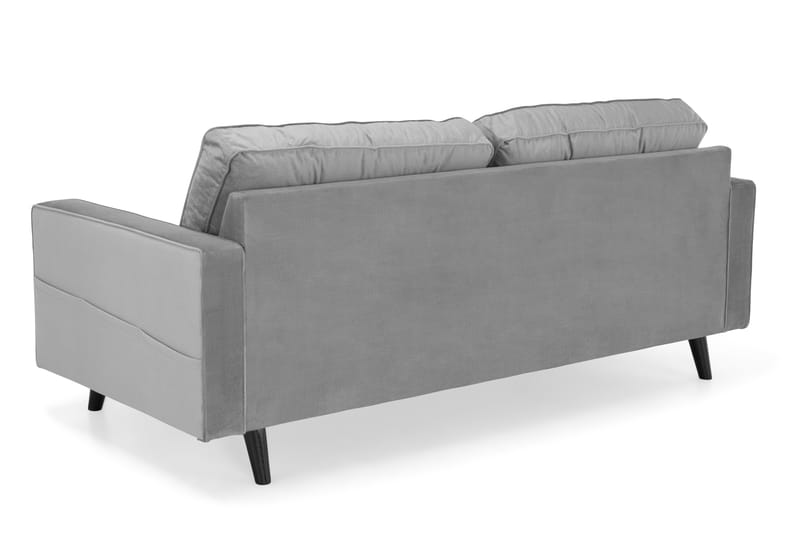 Monroe 3-seters Fløyelssofa - Lys grå - Møbler - Sofaer - Fløyel sofaer