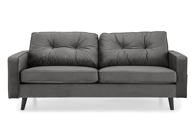 Monroe 3-seters Fløyelssofa - Mørk grå - Møbler - Sofaer - Fløyel sofaer