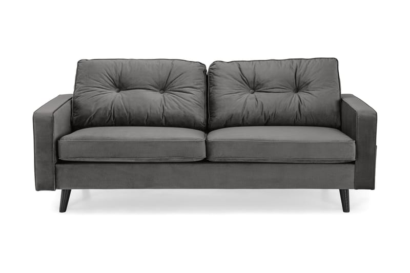 Monroe 3-seters Fløyelssofa - Mørk grå - Møbler - Sofaer - Fløyel sofaer
