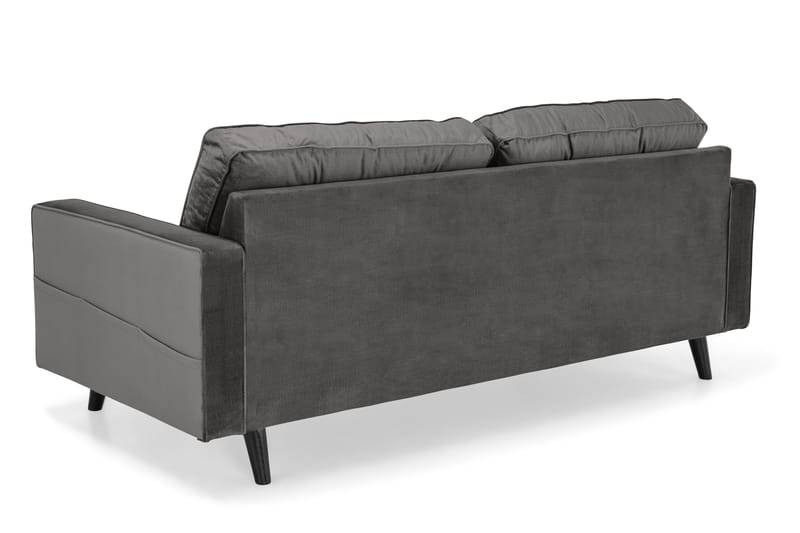 Monroe 3-seters Fløyelssofa - Mørk grå - Møbler - Sofaer - Fløyel sofaer