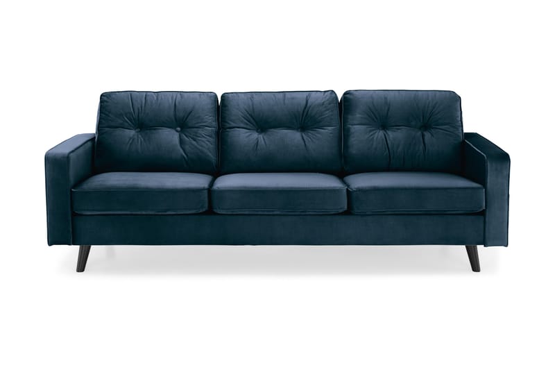 Monroe 4-seters Fløyelssofa - Blå - Møbler - Sofaer - Fløyel sofaer