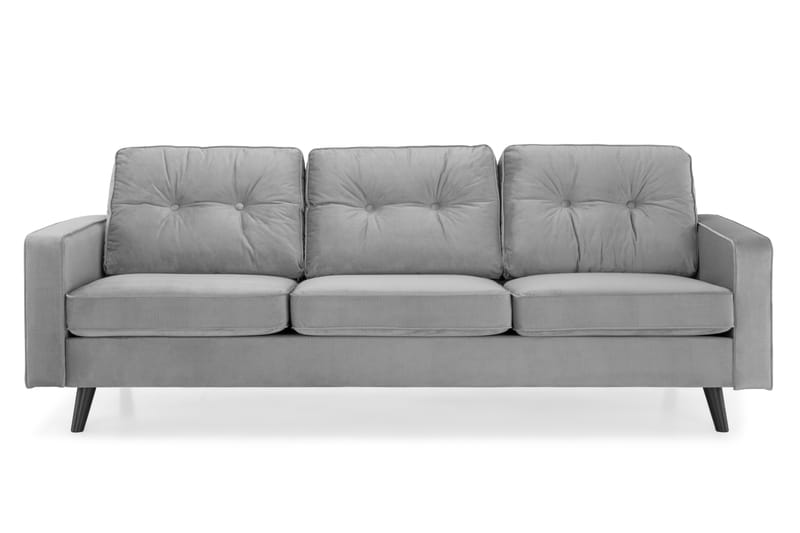 Monroe 4-seters Fløyelssofa - Lys grå - Møbler - Sofaer - Fløyel sofaer