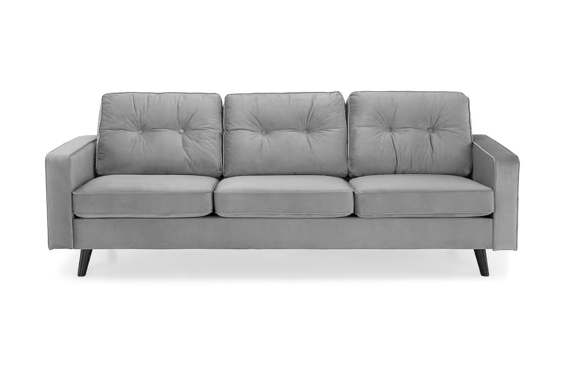 Monroe 4-seters Fløyelssofa - Lys grå - Møbler - Sofaer - Fløyel sofaer