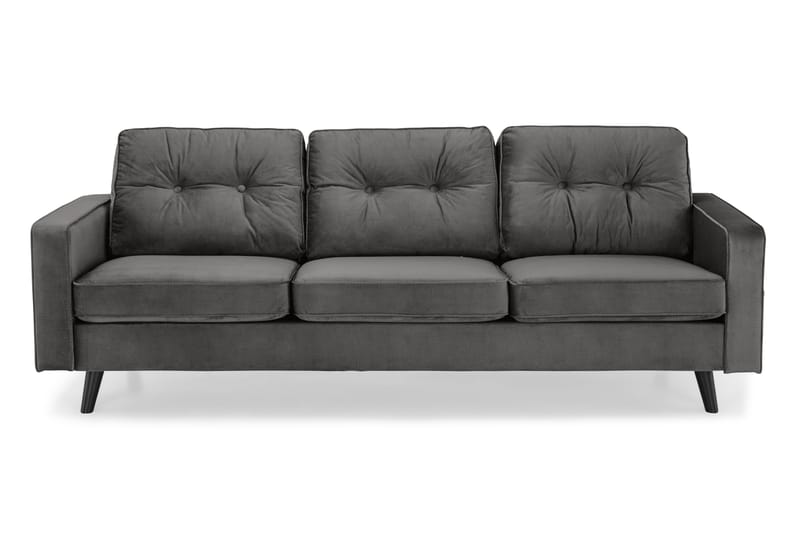 Monroe 4-seters Fløyelssofa - Mørk grå - Møbler - Sofaer - Fløyel sofaer