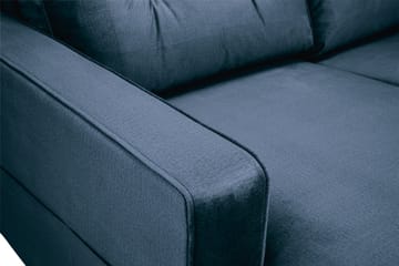 Monroe 4-seters Høyrevendt U-formet Sofa med Divan og Sjeselong i Fløyel - Blå - Møbler - Sofaer - Fløyel sofaer