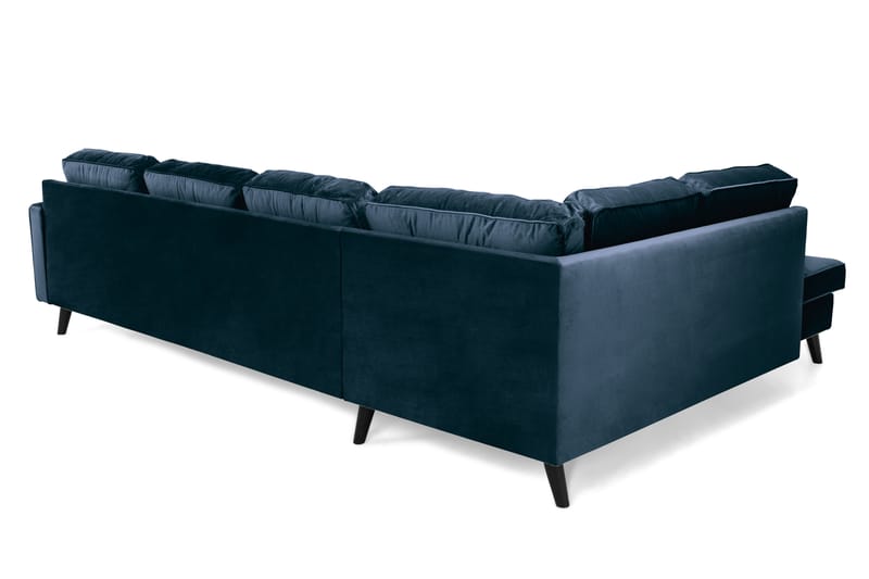 Monroe 4-seters Venstrevendt U-formet Sofa med Divan og Sjeselong i Fløyel - Blå - Møbler - Sofaer - Fløyel sofaer
