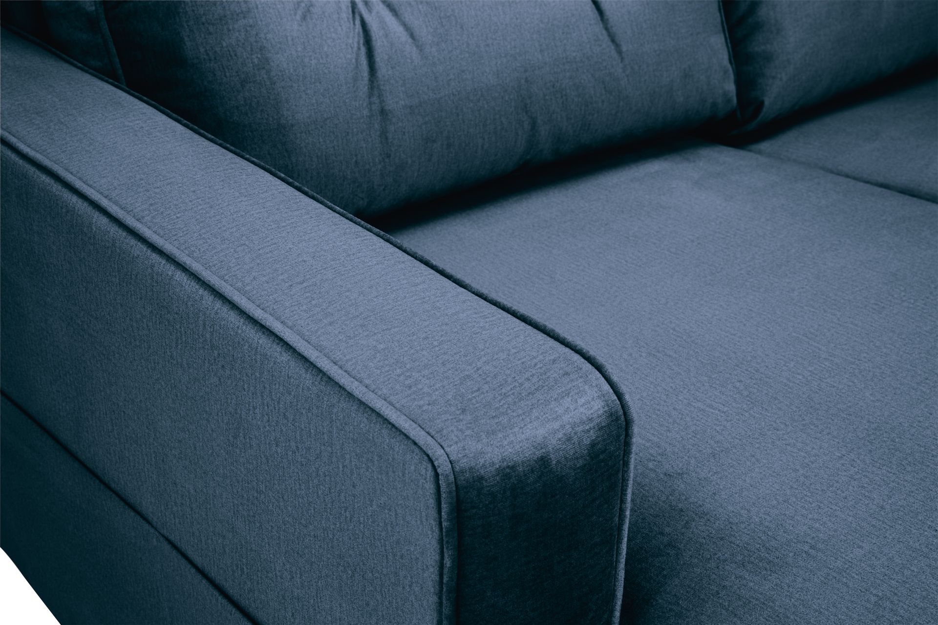 Monroe 6-seters Høyrevendt U-formet Large Sofa med Divan og Sjeselong i Fløyel - Blå - Møbler - Sofaer - Fløyel sofaer