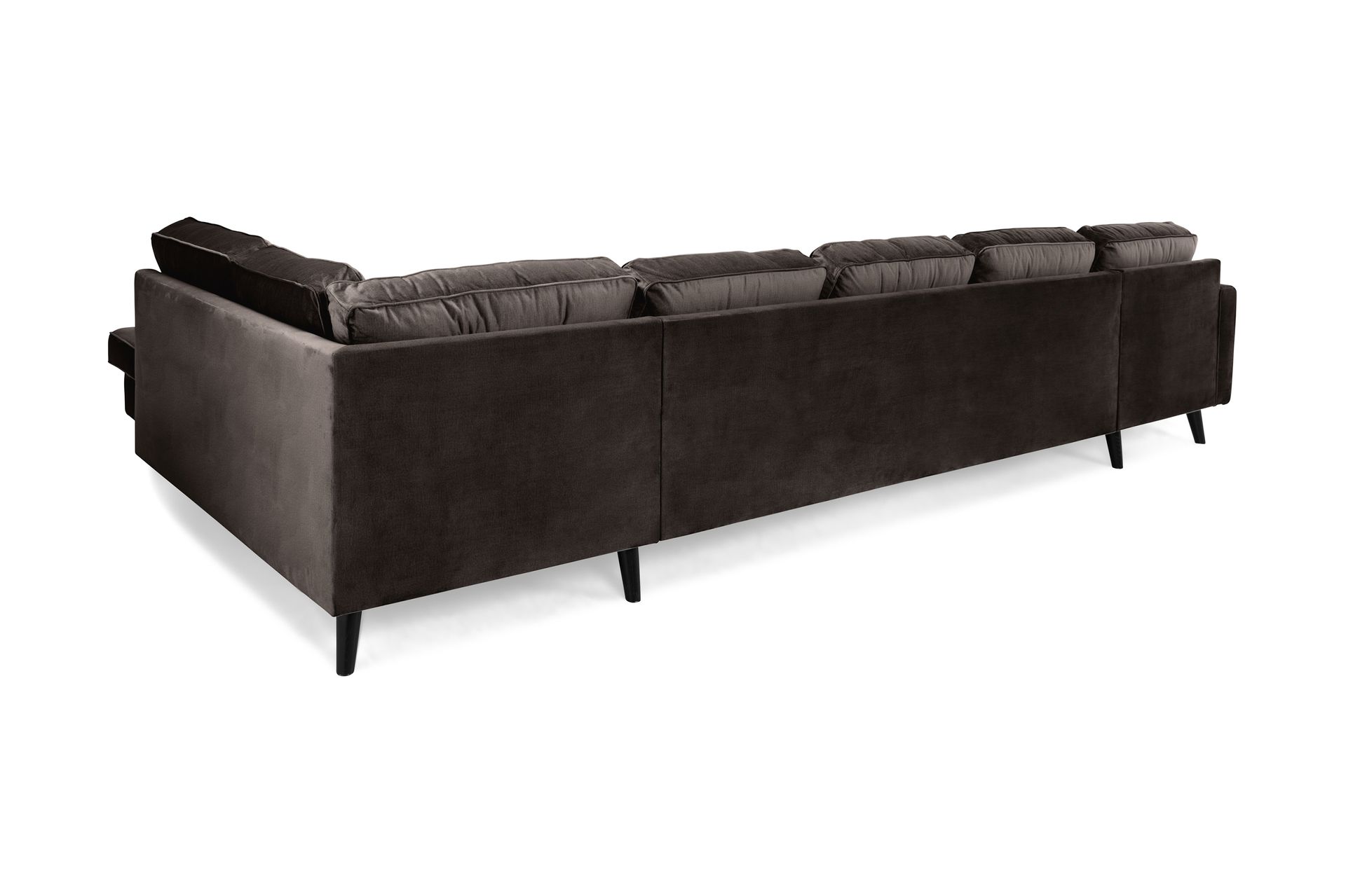Monroe 6-seters Høyrevendt U-formet Large Sofa med Divan og Sjeselong i Fløyel - Brun - Møbler - Sofaer - Fløyel sofaer